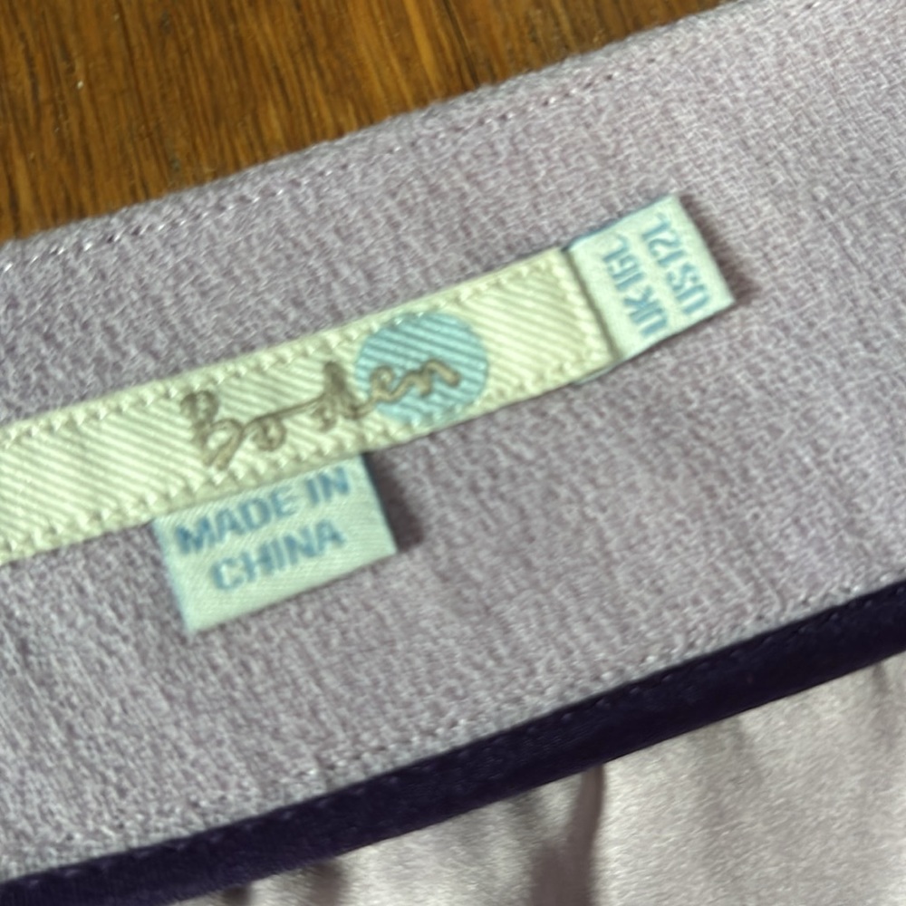 NWT 12L 100% Wool Pale Lavendar A-Line Mini Skirt - Picture 2 of 6